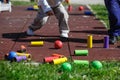 Children playing with do-it-yourself educational toys Royalty Free Stock Photo