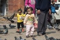 Children playing on the Durbar Square in Kathmandu Royalty Free Stock Photo