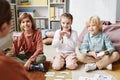 Children playing in English game