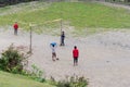 Children playing football in Ghalegaun, Nepal