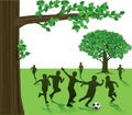 Children Playing Football in the Park Royalty Free Stock Photo