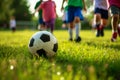 Children Playing in a Friendly Soccer Match