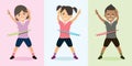 Children Playing Hoop Dancing With Happy Face Vector Illustration Royalty Free Stock Photo