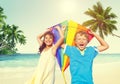 Children Playing Kite Happiness Cheerful Beach Summer Concept Royalty Free Stock Photo