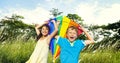 Children Playing Kite Happiness Cheerful Beach Summer Concept Royalty Free Stock Photo