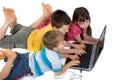 Children playing at laptop computer Royalty Free Stock Photo