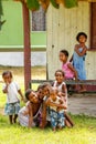 Children playing in Lavena village on Taveuni Island, Fiji