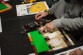 Children playing Lego at the table