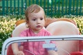 Children playing outside playground, peculiar kid in park, happy childhood.