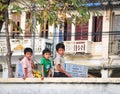 Children playing at the park in Kampot, Cambodia