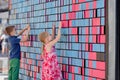 Children playing with pixelwall