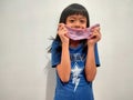 Children playing playdoh or slime Royalty Free Stock Photo