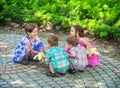 Children Playing Ring Around the Rosie Royalty Free Stock Photo