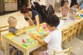 The children playing in the sand