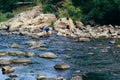 Children playing in Santa Rosa River