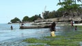 Children playing in shallow water - Zanzibar