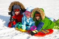 Children playing in snow