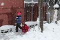 Children playing in snow