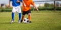 Children playing soccer football match Royalty Free Stock Photo