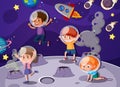 Children playing in space