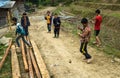 Children Playing Spinning Top Game