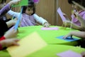 Children playing on the table