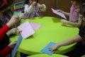 Children playing on the table