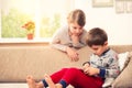 Children playing with tablet pc Royalty Free Stock Photo