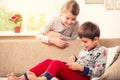 Children playing with tablet pc Royalty Free Stock Photo