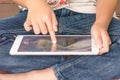 Children playing tablet Royalty Free Stock Photo