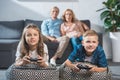 children playing video game Royalty Free Stock Photo