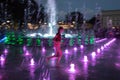 Children playing in a water fountain in Lublin Royalty Free Stock Photo