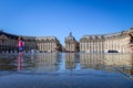 Children playing in Water Mirror. Bordeaux, France Royalty Free Stock Photo