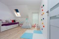 Children playroom with climbing wall