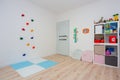 Children playroom with climbing wall