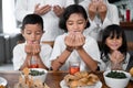 Children pray muslim open arm Royalty Free Stock Photo