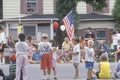 Children preparing for the Fourth of July parade