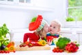 Children preparing healthy vegetable lunch Royalty Free Stock Photo