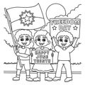Children Promoting Juneteenth Coloring Page