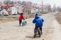 Children raised in mountain bike