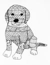 Children rapidograph dog drawing Royalty Free Stock Photo