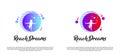 Children Reach star vector logo design,dream kids Royalty Free Stock Photo