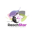 Children Reach star vector logo design,dream kids