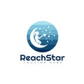 Children Reach star vector logo design,dream kids