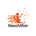 Children Reach star vector logo design,dream kids