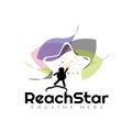 Children Reach star vector logo design,dream kids