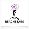 Children Reach Stars Logo Design Template Inspiration