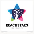 Children Reach Stars Logo Design Template Inspiration