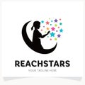 Children Reach Stars Logo Design Template Inspiration