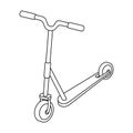 Children red scooter. Transport for children walks.Transport single icon in outline style vector symbol stock